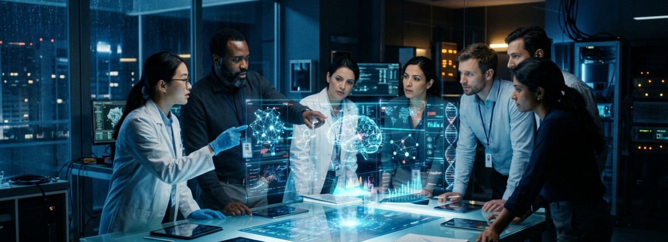 Research team collaborating